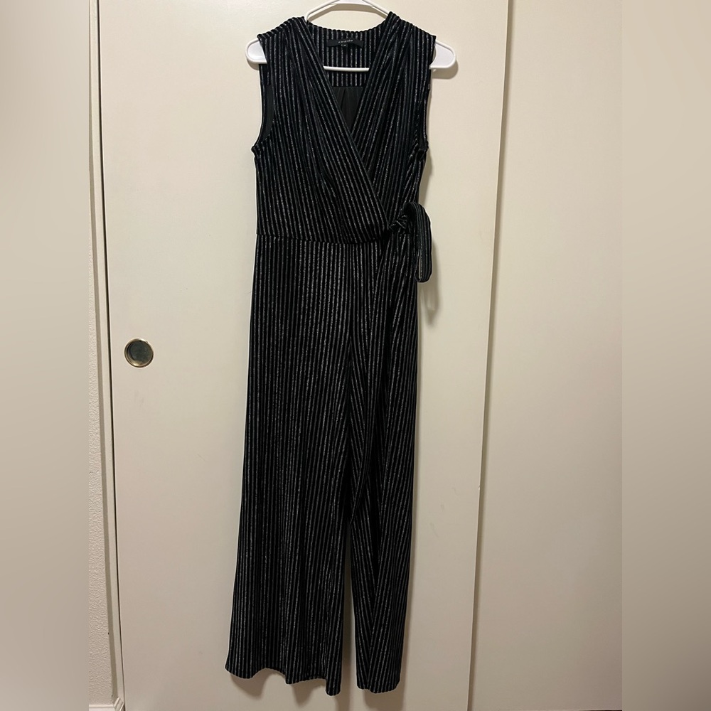 Black and Silver Striped Jumpsuit